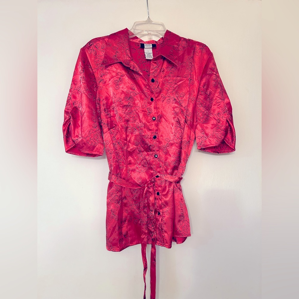 Studio 19490 Hot Pink Embellished Blouse